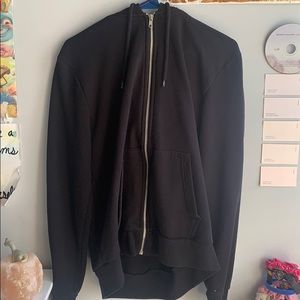 your average black zip up hoodie